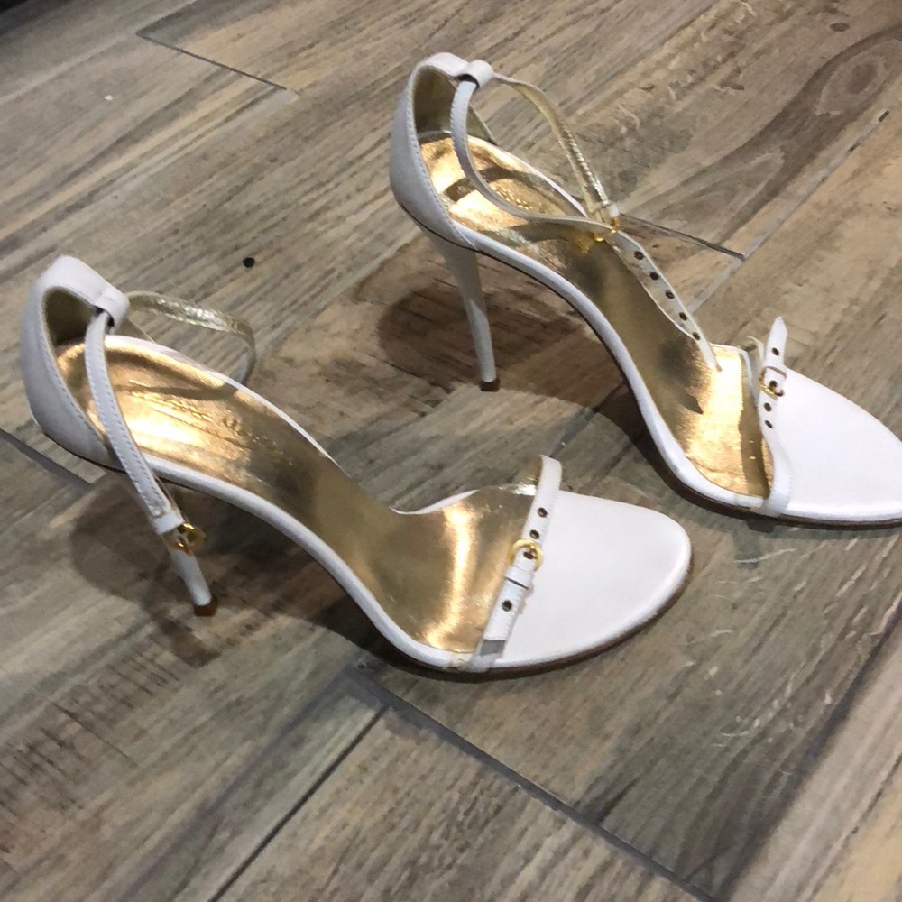 White dainty strap sandals